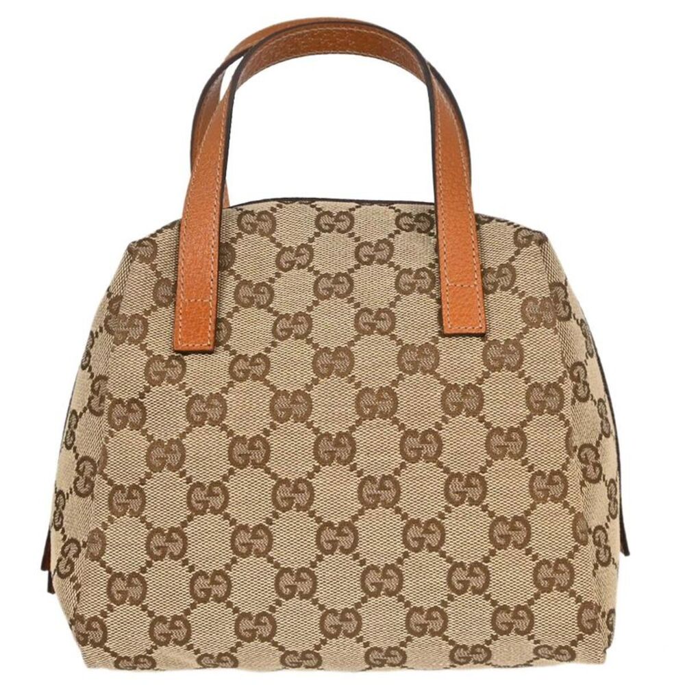 Gucci Zip Around Bowling Gg Canvas Beige Canvas Handbag